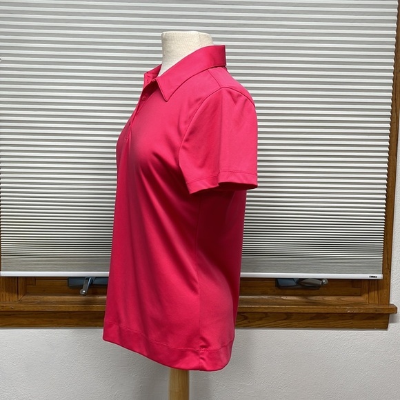 Grand Slam Pink With White Diamond Pattern Short Sleeve Golf Polo Shirt - Picture 6 of 8